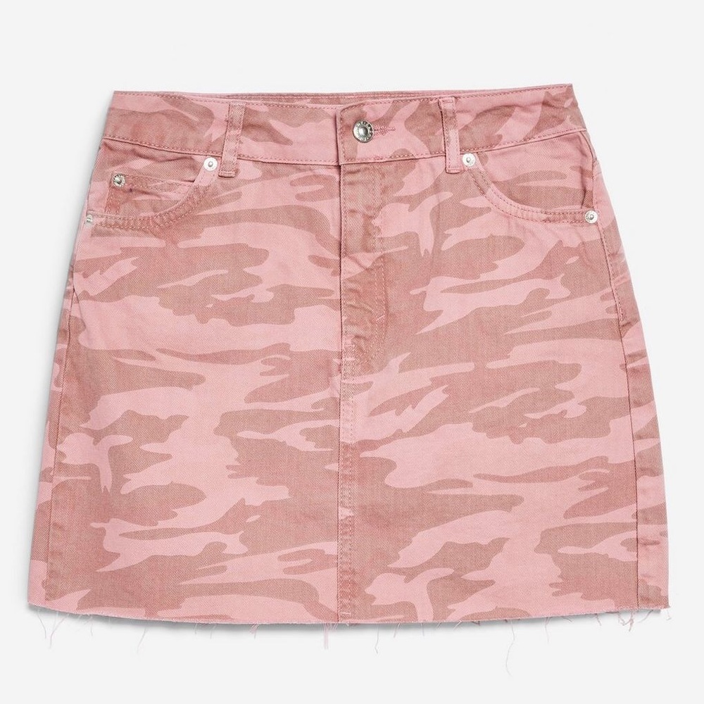 TOPSHOP pink camo skirt